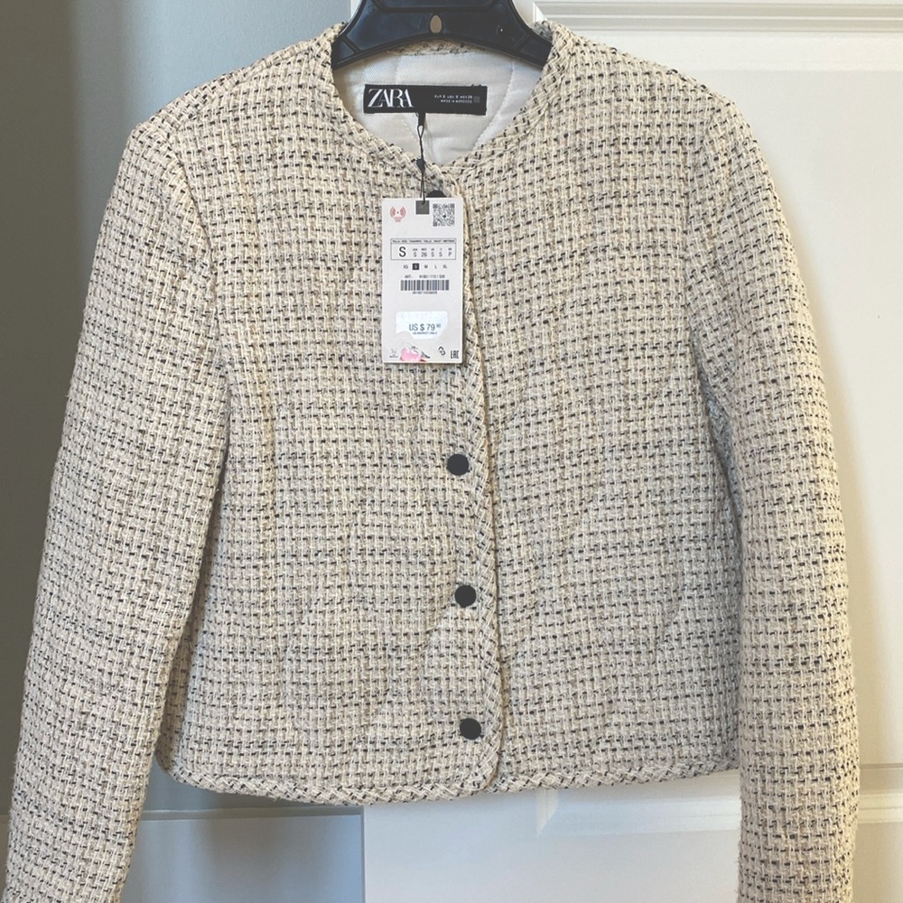 NWT Zara Tweed Quilted Jacket